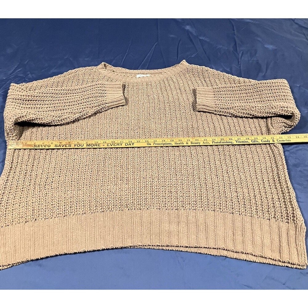 American Eagle Sweater Womens Sz Large Chunky Knit Oversized Pullover Brown Boho - Picture 4 of 9